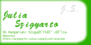 julia szigyarto business card